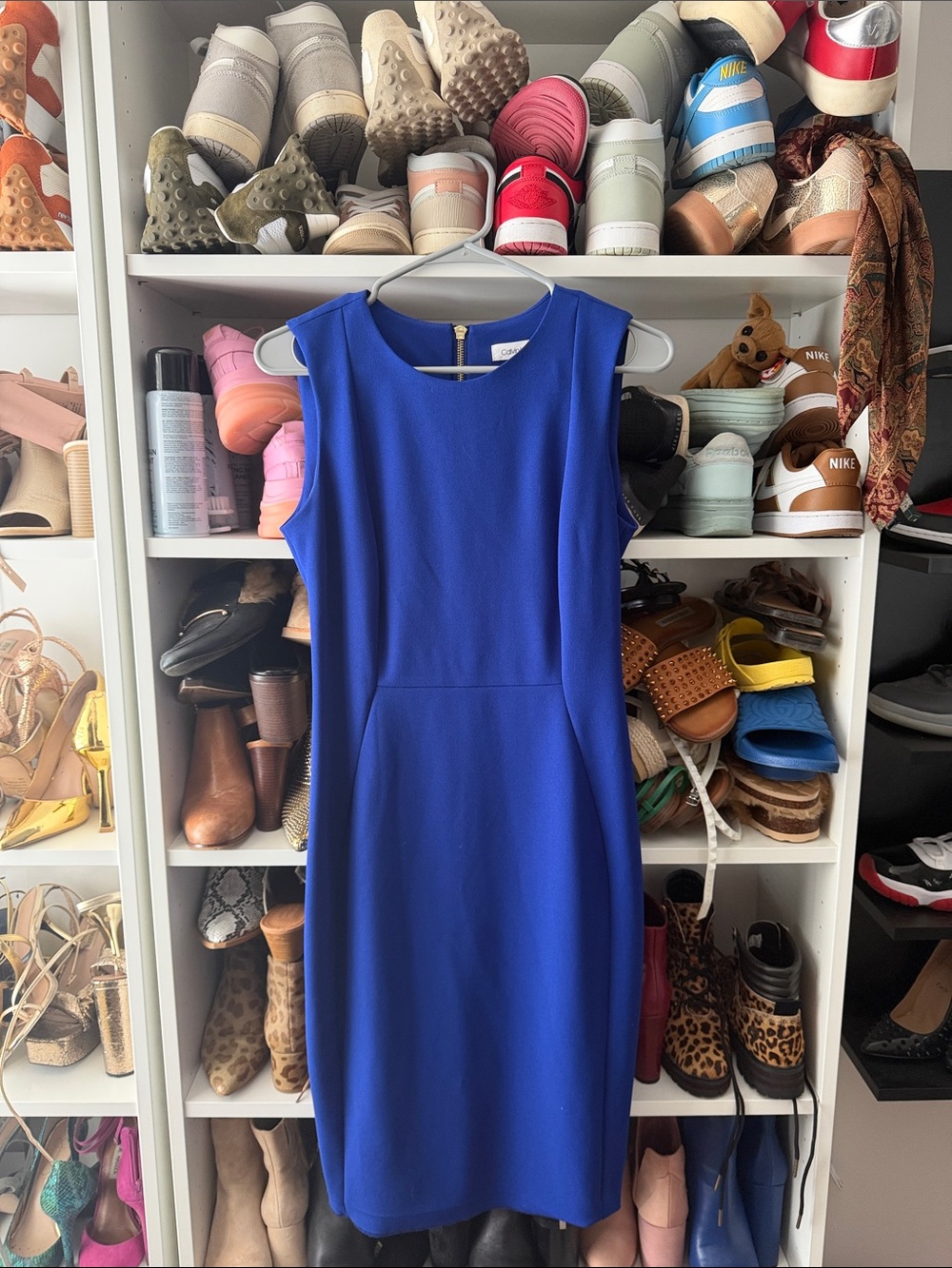 Calvin Klein Cobalt Blue Sleeveless Sheath Dress
